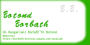 botond borbath business card